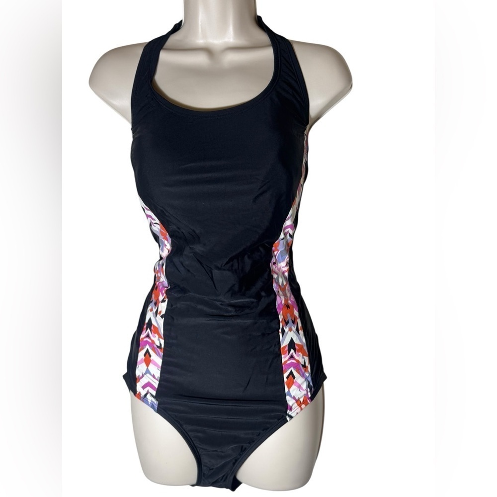 Catalina Swim Bathing Suit Stretch Large Black Pink One Piece Summer Women Large